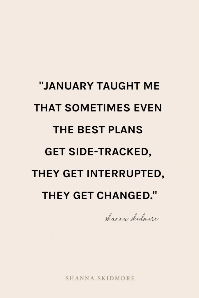 January taught me that sometimes even the best plans get side-tracked, they get interrupted, they get changed. My January review and February goals. | Shanna Skidmore #goals #annualplanning #myblueprintyear