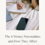 Tan Background with Caption: The Four Money Personalities and How They Affect Your Spending