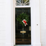 Photo of Old Front Door with Christmas Wreath