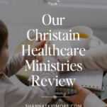 Photo of mother and son with caption: our christian healthcare ministries review