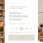 Photo of bookstore with caption Running a Profitable Indie Bookstore