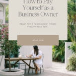 Photo of entrepreneur working with text overlay caption: How to Pay Yourself as a Small Business Owner