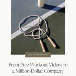 Photo of jump rope with caption "From Free Workout Videos to a Million-Dollar Company with Lindsey Bomgren of Nourish Move Love"