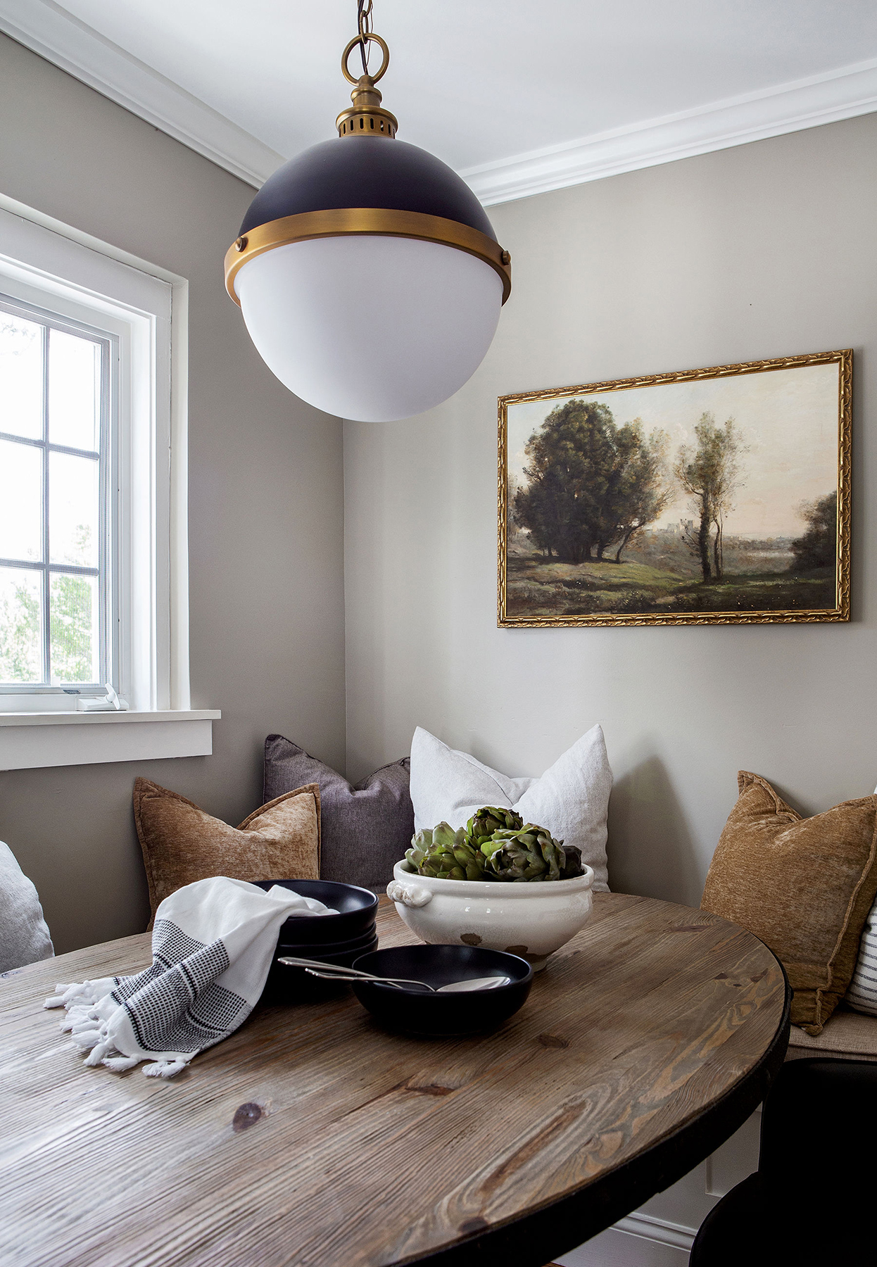 Photo of cozy fall-inspired breakfast nook