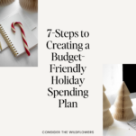 Photo of candy cane with caption: 7-Steps to Creating a Stress-Free and Budget-Friendly Holiday Spending Plan