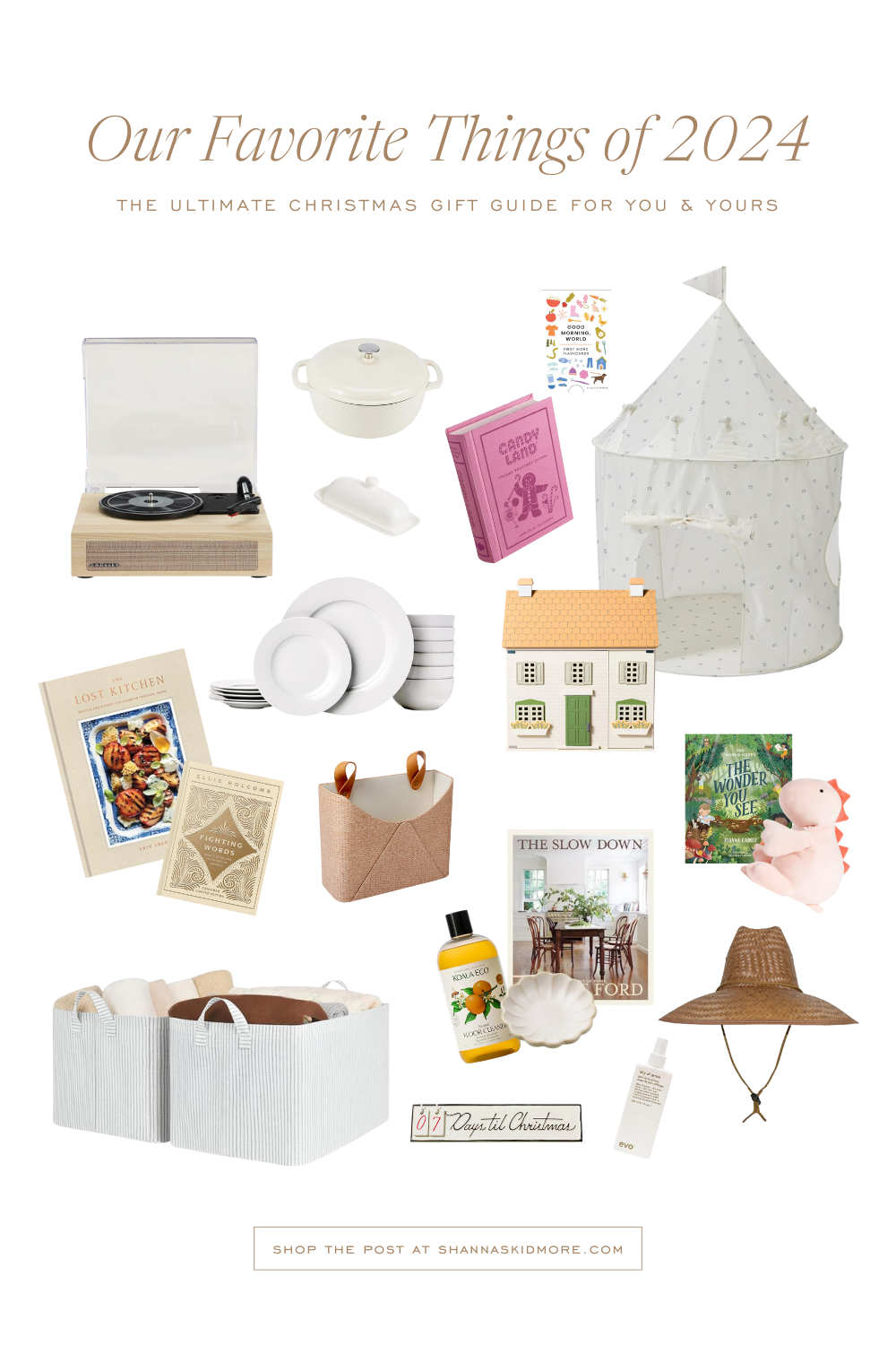 Collage of gift ideas with caption: Our Favorite Things of 2024 (The Ultimate Gift Guide for You + Yours)