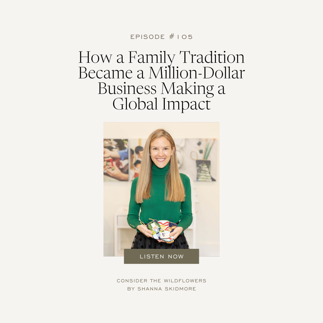 Photo of Kate Stewart holding Bauble Stockings with caption: How A Family Tradition Became a Million-Dollar Business Making a Global Impact