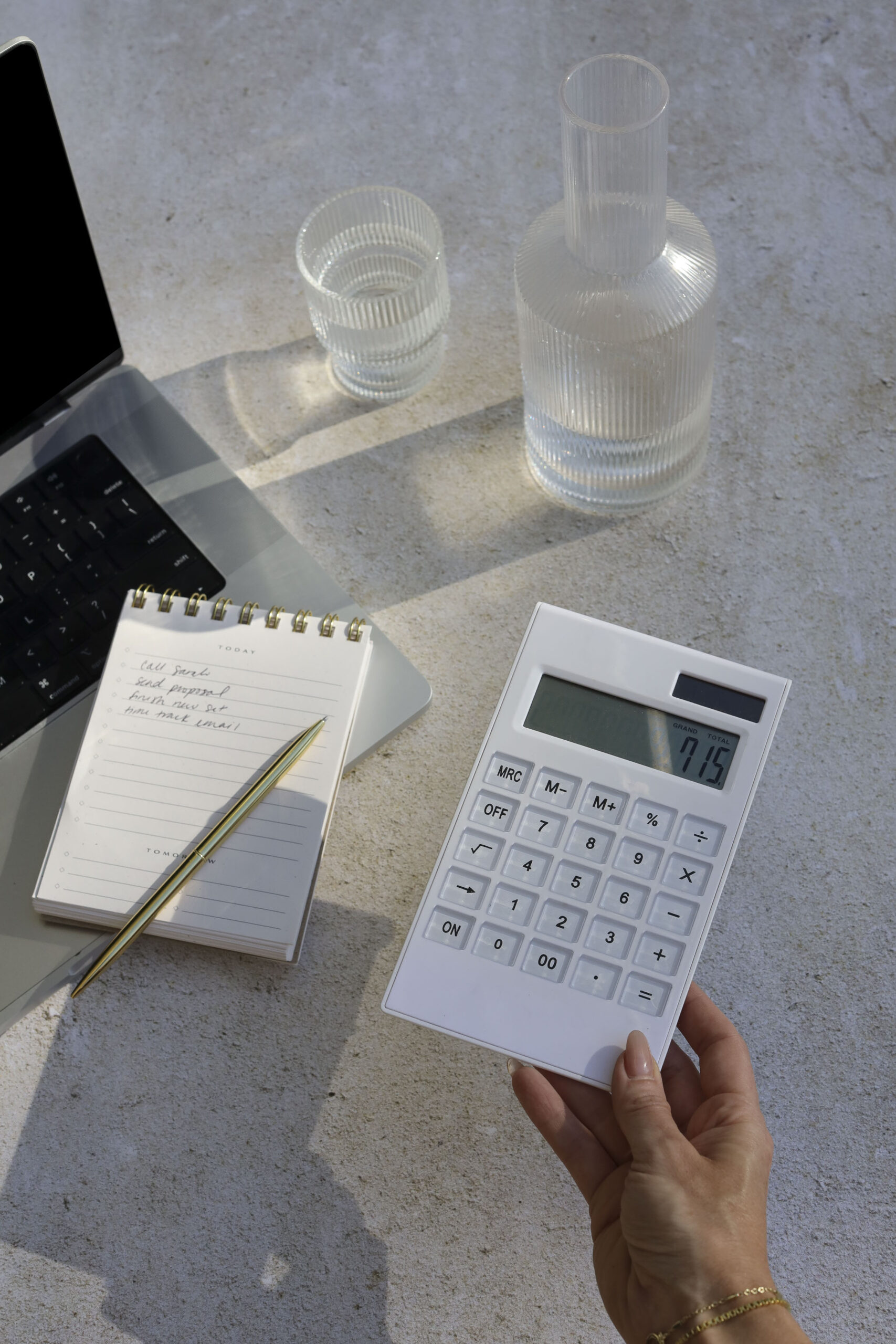 Photo of calculator and financial plan